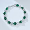 925 silver simulated emerald chalcedony bracelet