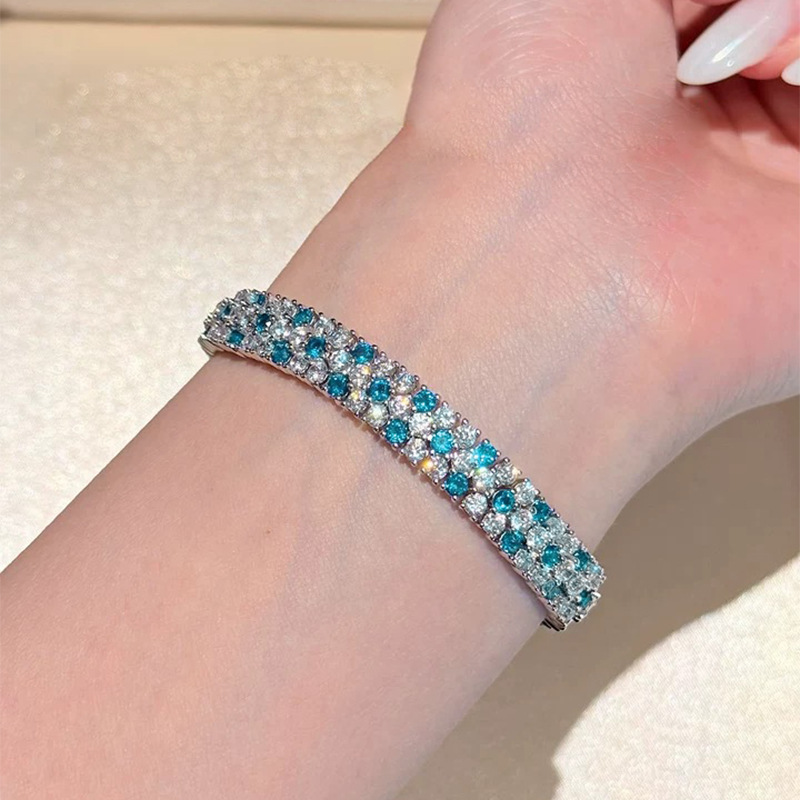 s925 sterling silver bracelet with amazing palladium diamonds