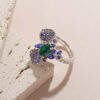 russian master designed s925 sterling silver ring with zambi emerald