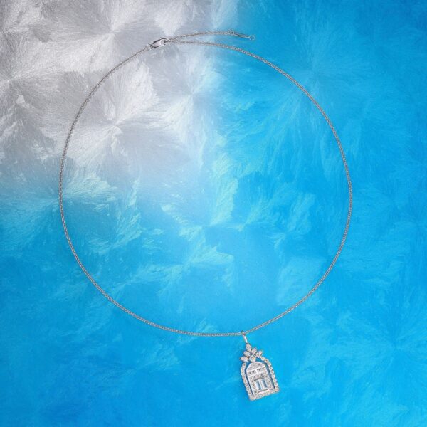 s925 lucky door diamond clavicle necklace