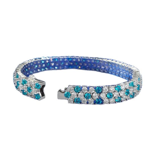 s925 sterling silver bracelet with amazing palladium diamonds