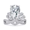 s925 silver teardrop shaped personalized crown diamond ring