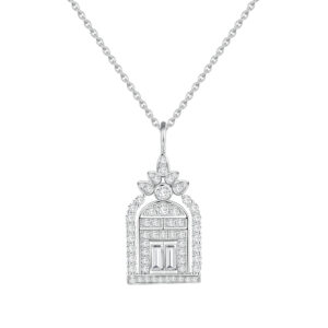 s925 lucky door diamond clavicle necklace