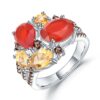 original s925 sterling silver ring with natural gemstones, a luxurious and niche design