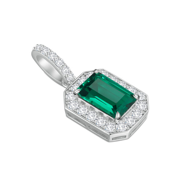 emerald and diamond encrusted cross 925 sterling silver pendant