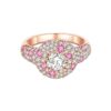 candy pink dopamine 925 silver fully set with gradient pink diamonds luxury ring