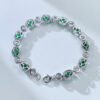 925 silver simulated emerald chalcedony bracelet