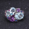original s925 sterling silver ring with natural gemstones, a luxurious and niche design