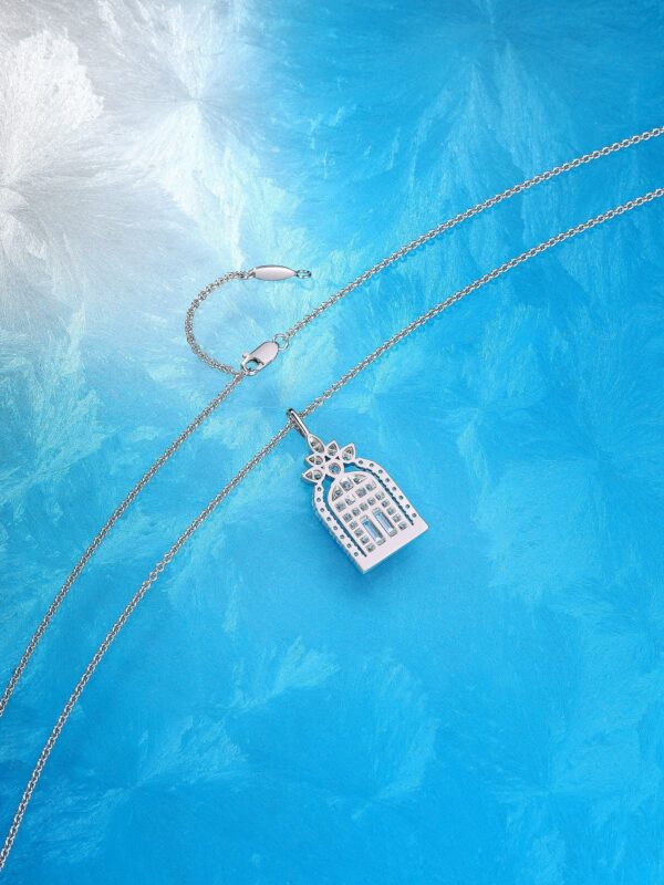 s925 lucky door diamond clavicle necklace