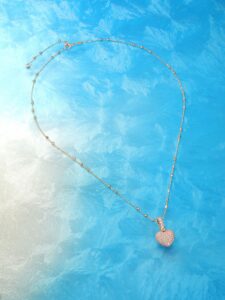 925 silver pink full diamond three dimensional love pendant luxury feeling