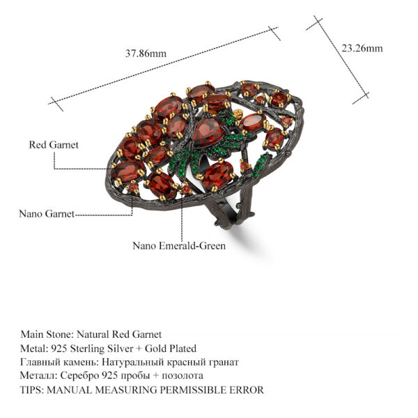original bird paradise s925 sterling silver natural garnet jewelry