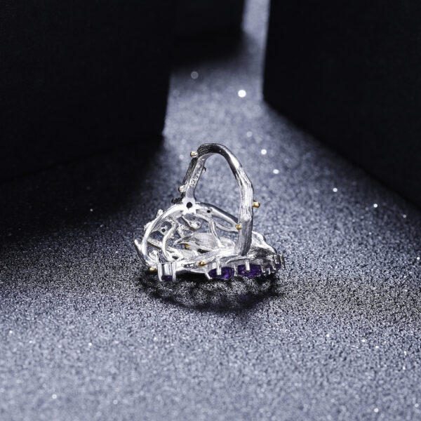 niche bird design s925 silver natural gemstone ring niche bird design s925 silver natural gemstone ring