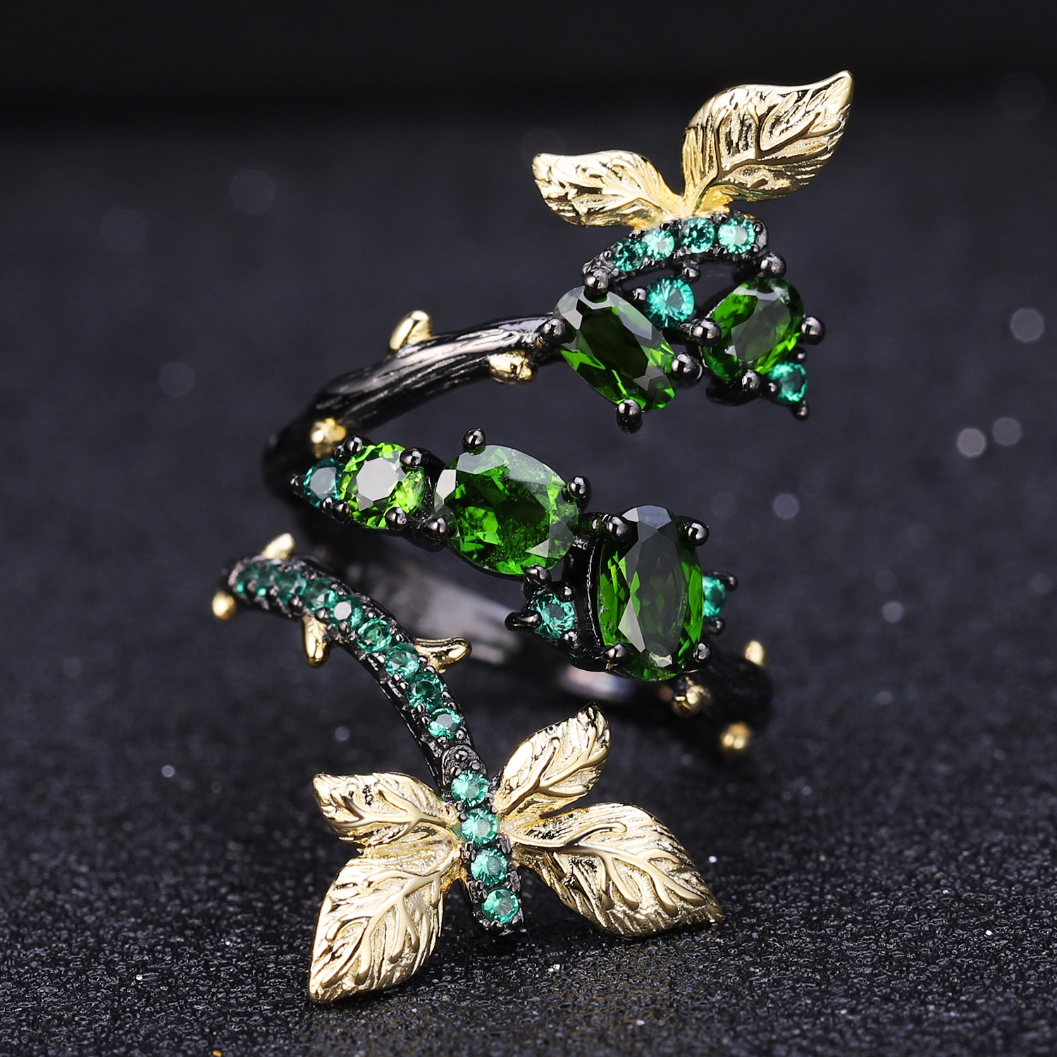 原创蝴蝶造型，925纯银，天然紫水晶，小巧精致戒指