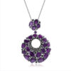 italian craft designer pendant necklace 925 silver amethyst gemstone