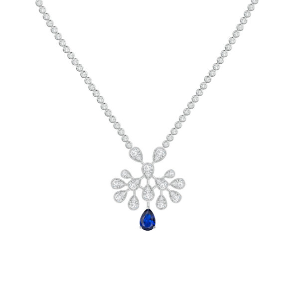 josephine ruby teardrop necklace 925 silver full pave diamonds