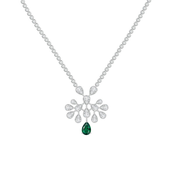 josephine ruby teardrop necklace 925 silver full pave diamonds