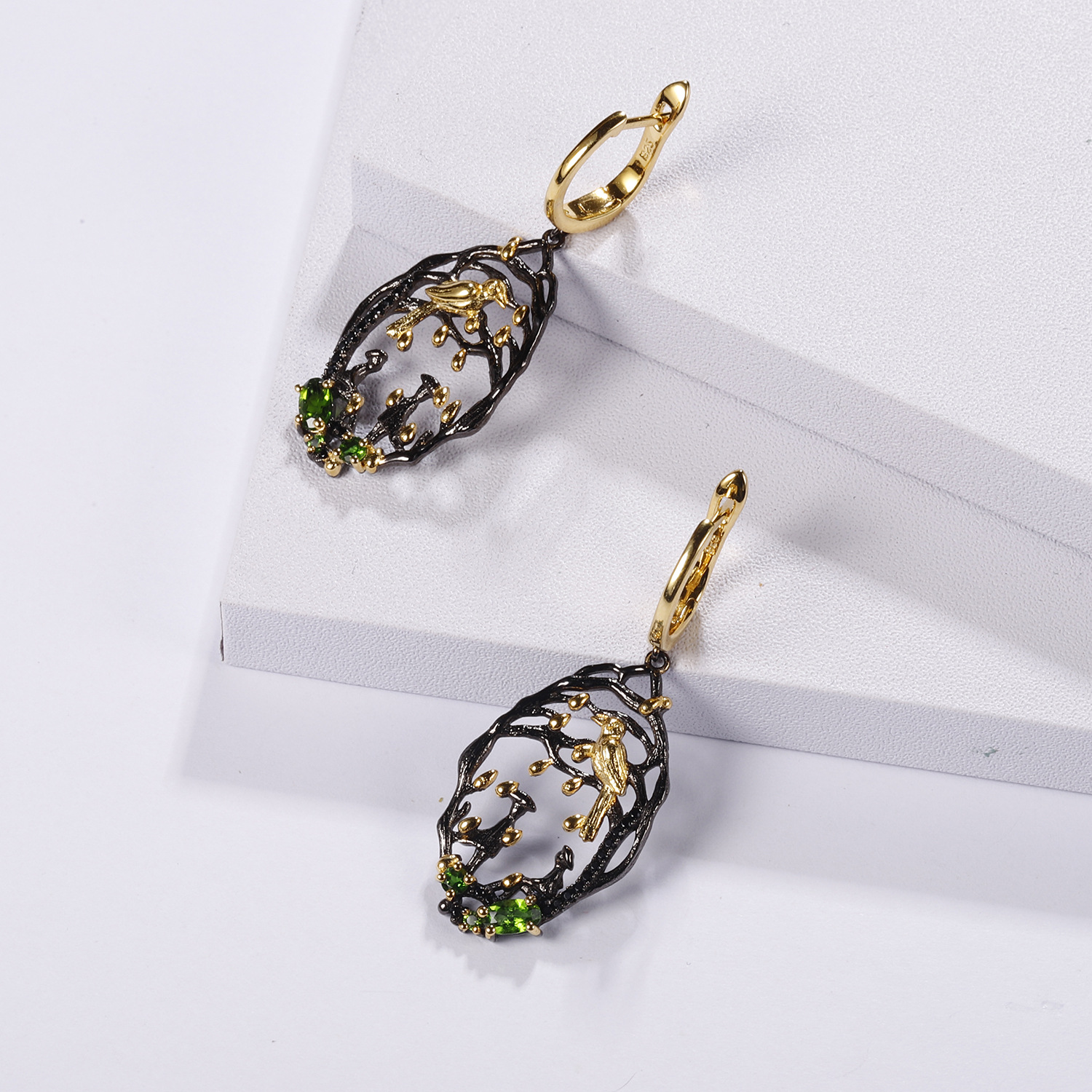 dreaming blossoms garnet earrings 925 silver vintage designer style