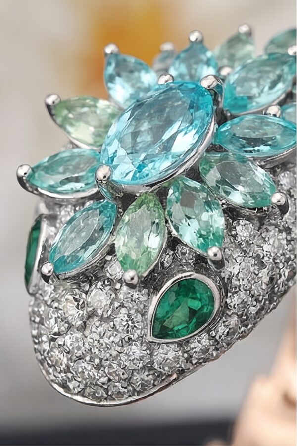 d7706039a1adfcb34abfa9c7d832dd9 Serpent Ring | Gold Plated 925 Silver & Synthetic Paraiba Statement