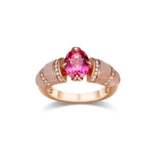 sku-2-玫红色 4 Prong Ruby Cabochon Ring 925 Silver Vintage Paraiba Style Luxury