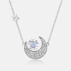 sun moon star necklace s925 silver blue moonstone pendant collarbone