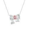 princess style bow necklace | pink diamond & 925 silver new arrival