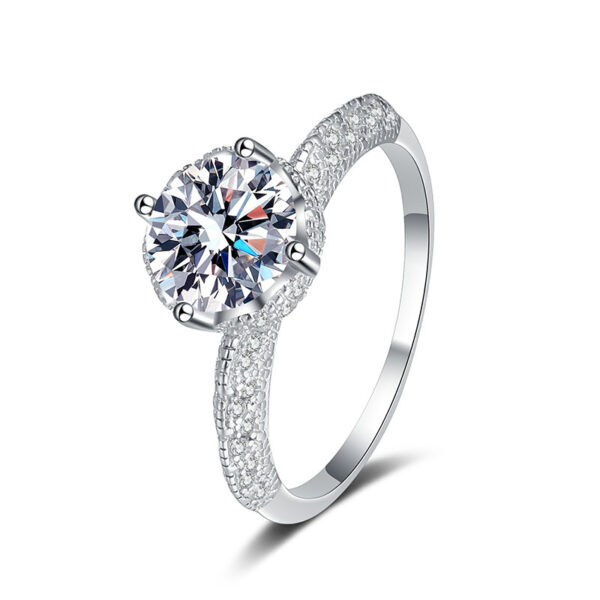 3 Carat Moissanite Angel Wing Ring 925 Sterling Silver Engagement