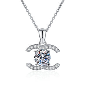 1 Carat D Color Moissanite Necklace 925 Silver Gift for Girlfriend
