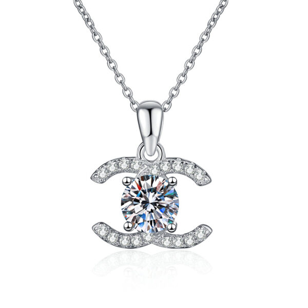 1 Carat D Color Moissanite Necklace 925 Silver Gift for Girlfriend