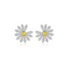 详情-7 GD Style Daisy Earrings 925 Silver Yellow & Pink Blue Diamond Pave