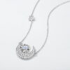 sun moon star necklace s925 silver blue moonstone pendant collarbone