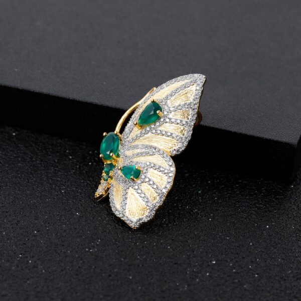 详情-4 Butterfly Brooch Pendant Convertible S925 Silver Topaz & Blue Sapphire