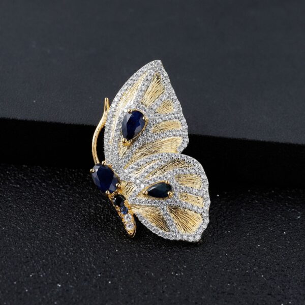 详情-5 Butterfly Brooch Pendant Convertible S925 Silver Topaz & Blue Sapphire