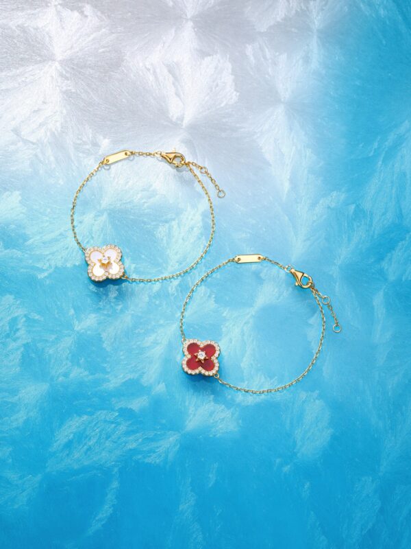 详情-6 Hexagram Star & Clover Bracelet 925 Silver Natural Stone Luxury Dainty