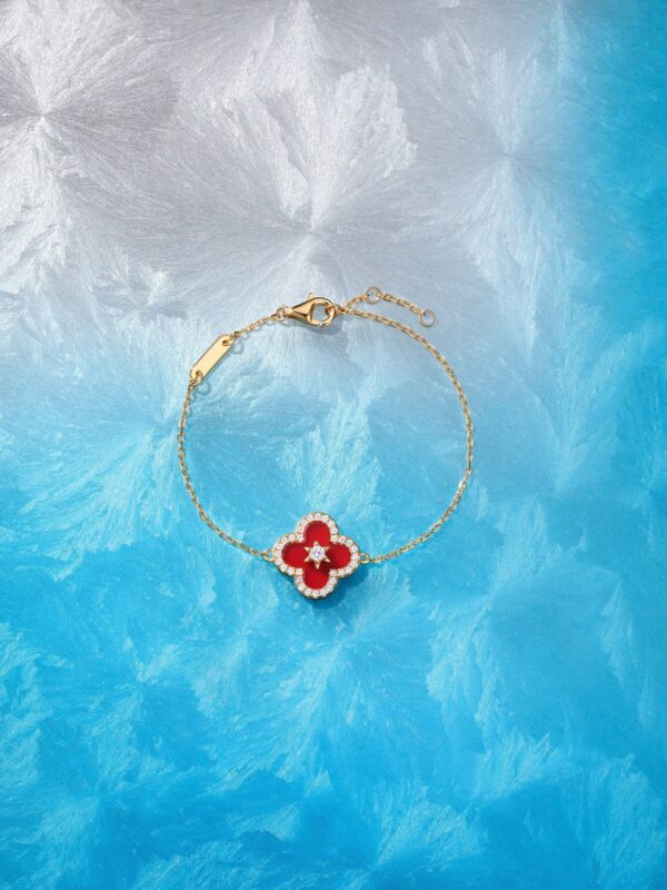 详情-8 Hexagram Star & Clover Bracelet 925 Silver Natural Stone Luxury Dainty