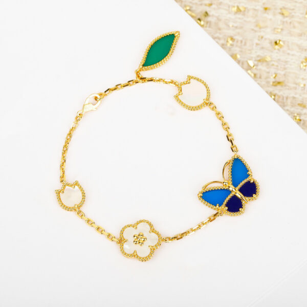 主图-2 Lucky Butterfly Bracelet 925 Silver Blue Gem Spring Light Luxury